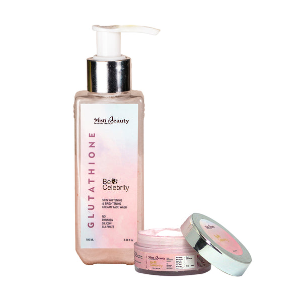 GLUTATHIONE SKIN WHITENING CREAM + GLUTATHIONE SKIN WHITENING AND BRIGHTENING FACE WASH