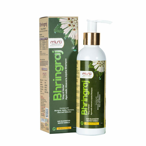 MISTI'S BHRINGRAJ  “KINGS OF  HERBS” ALOE  JOJOBA  AYURVEDIC  SHAMPOO